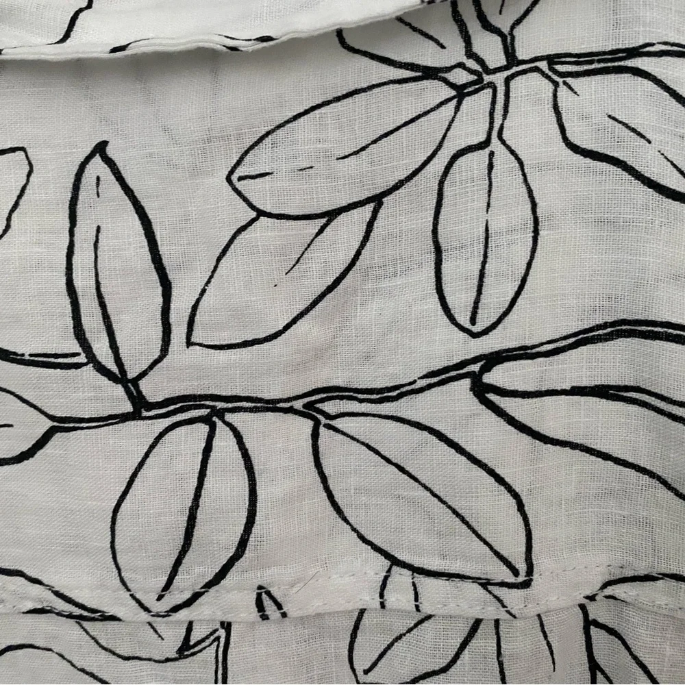 NWT Cynthia Rowley Leaf Print Linen Shirt Sz. S - Picture 4 of 4